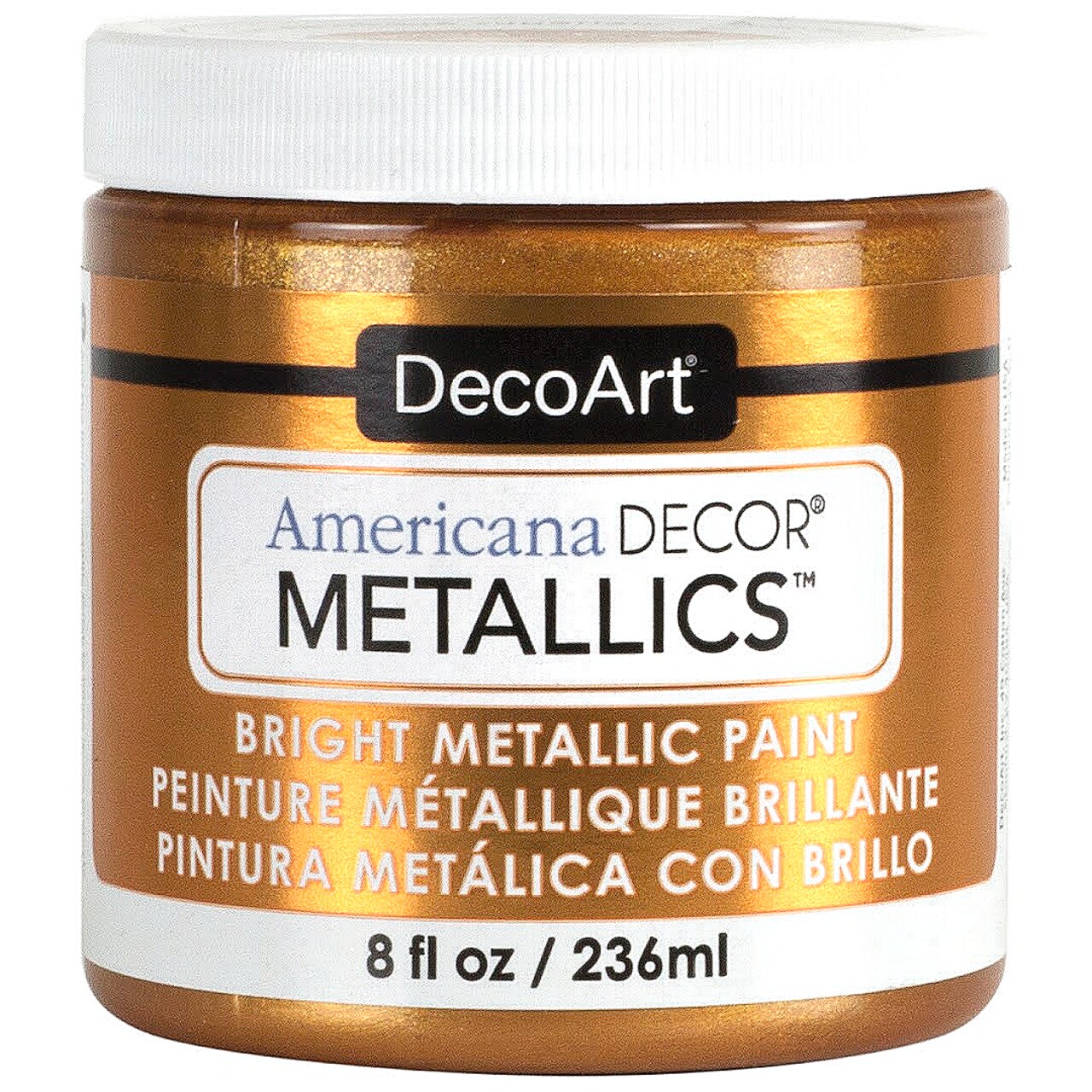 Americana Decor Metallics 8 oz – Ultra-Shine Metallic Acrylic Paint for Furniture, Décor & DIY Projects